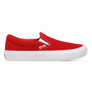 Vans Suede Pro - Miesten Slip-on kengät - Punainen/Valkoinen